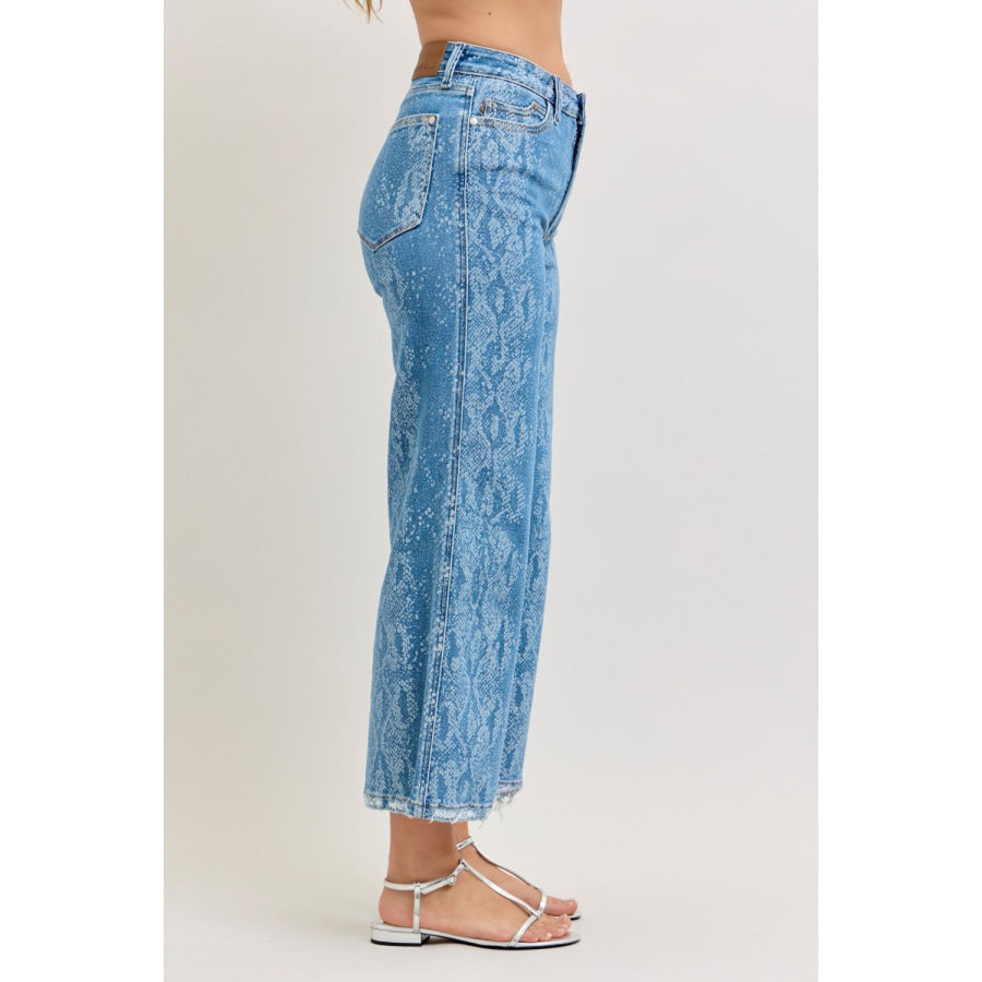 Judy Blue High Rise Ankle Wide Leg Jeans Apparel and Accessories