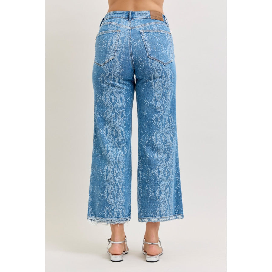 Judy Blue High Rise Ankle Wide Leg Jeans Apparel and Accessories