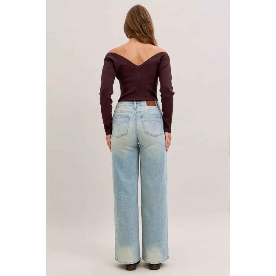 Judy Blue High Waist Column Straight Jeans Apparel and Accessories