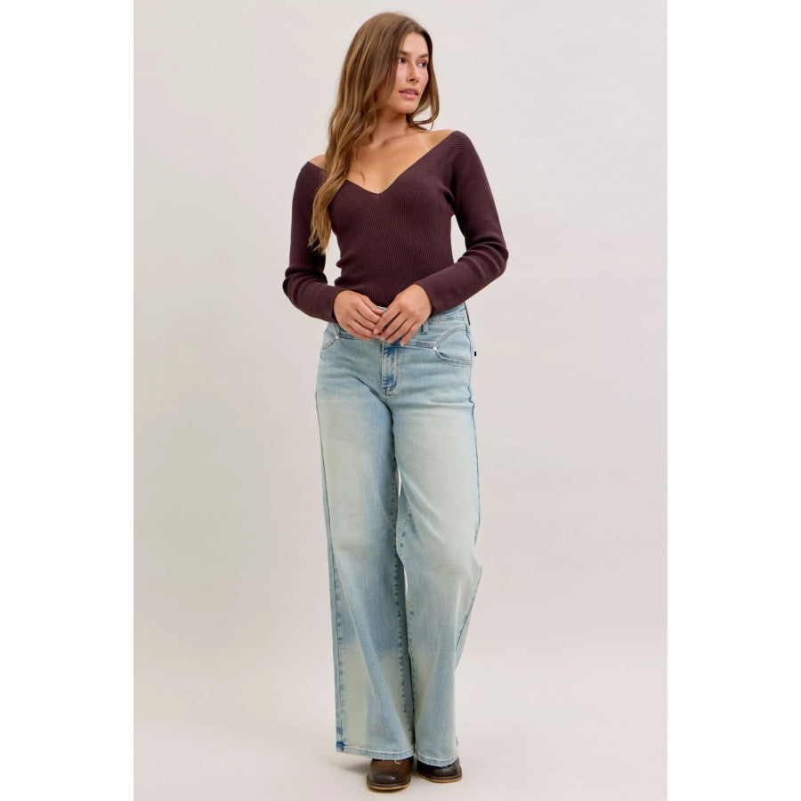 Judy Blue High Waist Column Straight Jeans Apparel and Accessories