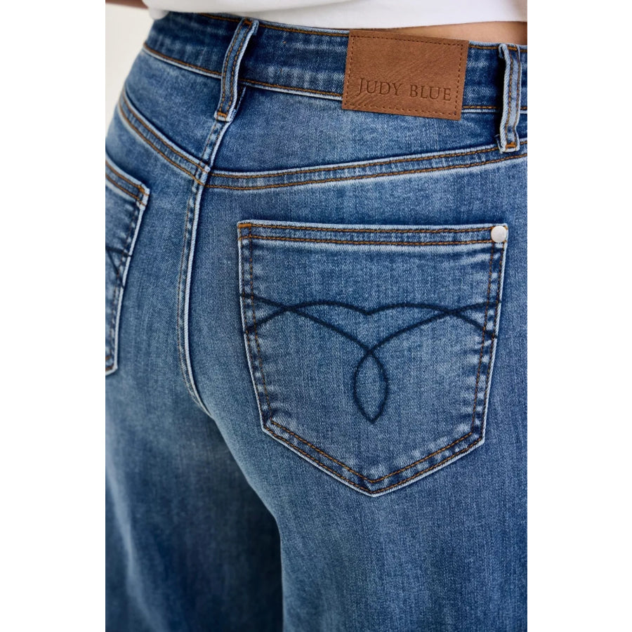 Judy Blue High Waist Palazzo Jeans Apparel and Accessories