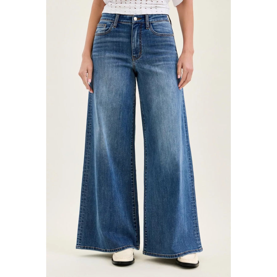 Judy Blue High Waist Palazzo Jeans MD / 0/24 Apparel and Accessories