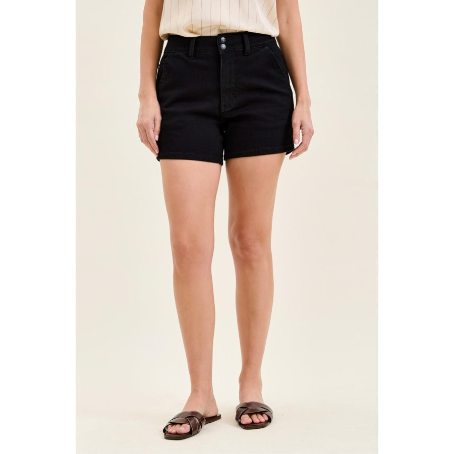 Judy Blue High-Waisted Trouser Shorts BK / S Apparel and Accessories