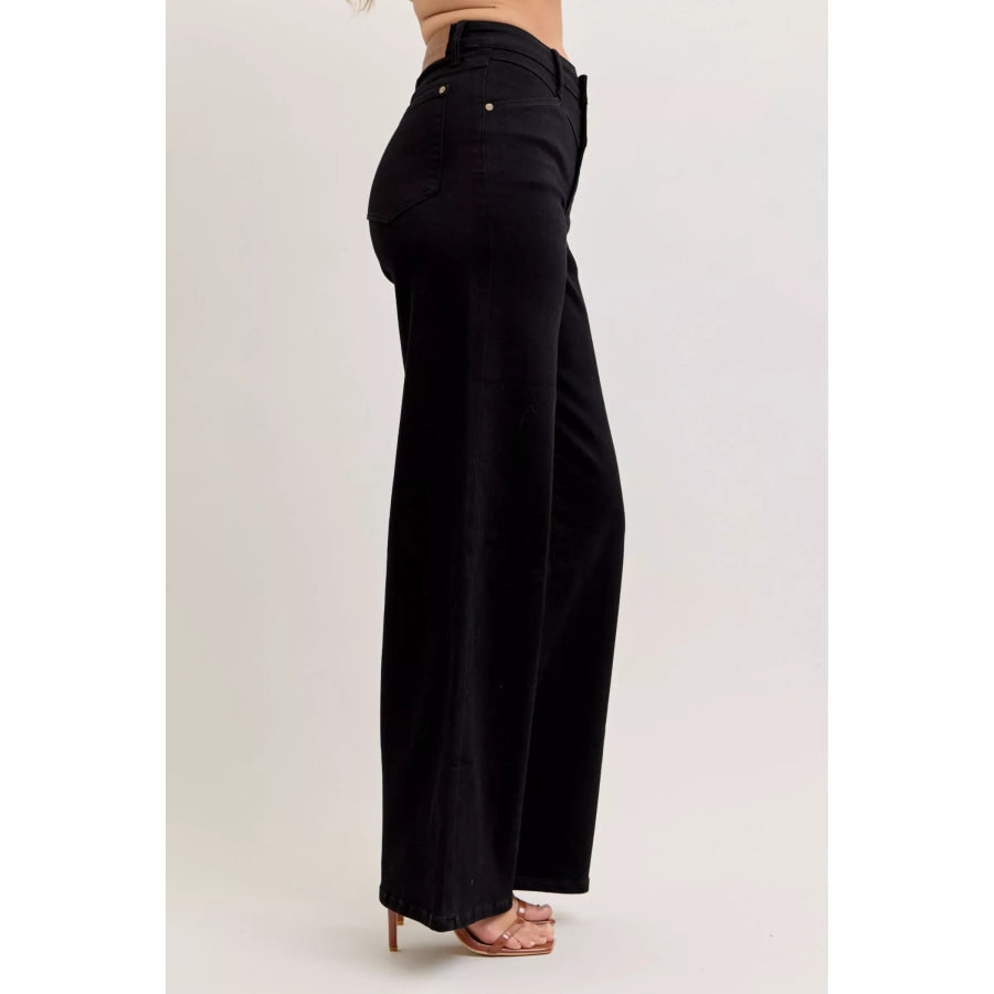 Judy Blue High-Waisted Wide Leg Jeans Apparel and Accessories