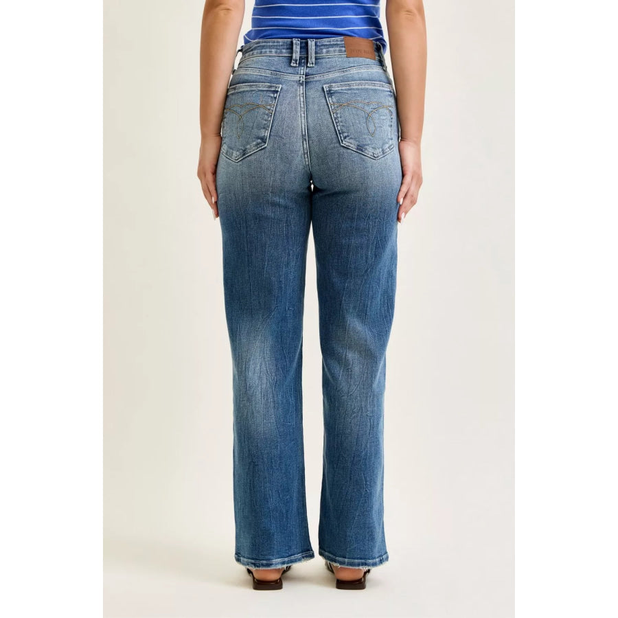 Judy Blue Mid Rise 90s Straight Jeans Apparel and Accessories
