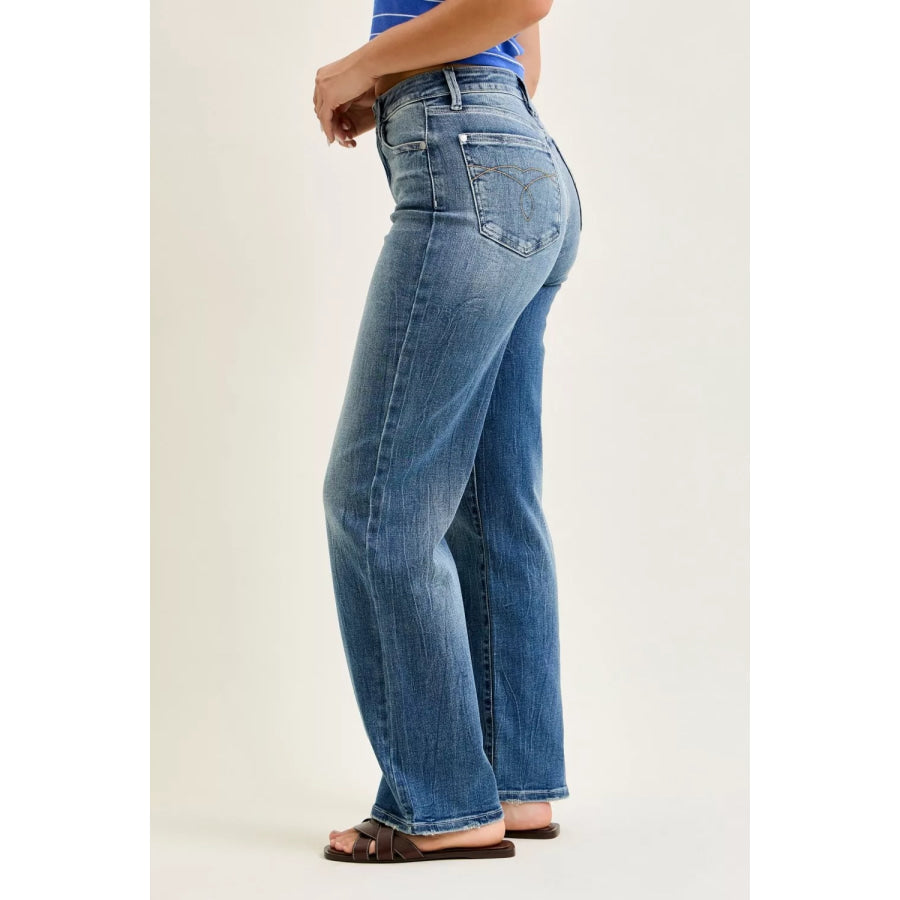 Judy Blue Mid Rise 90s Straight Jeans Apparel and Accessories