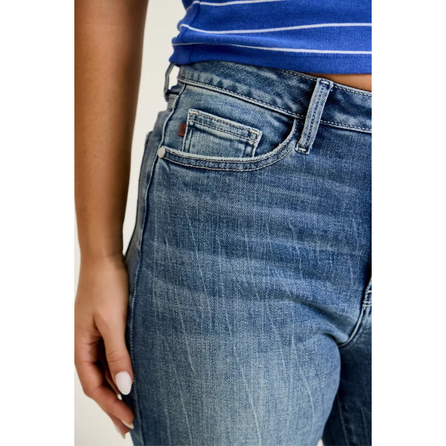 Judy Blue Mid Rise 90s Straight Jeans Apparel and Accessories