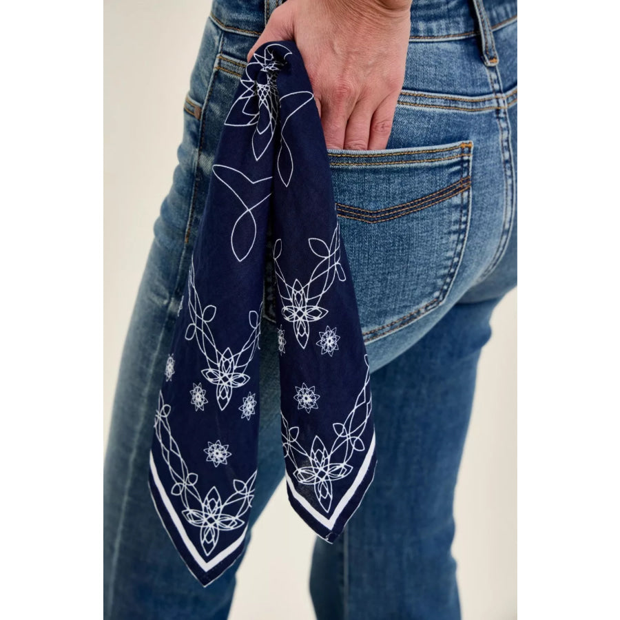 Judy Blue Mid Rise Jaqueline Flare with Triple Needle Back Pkts and Bandana Loop Apparel and Accessories