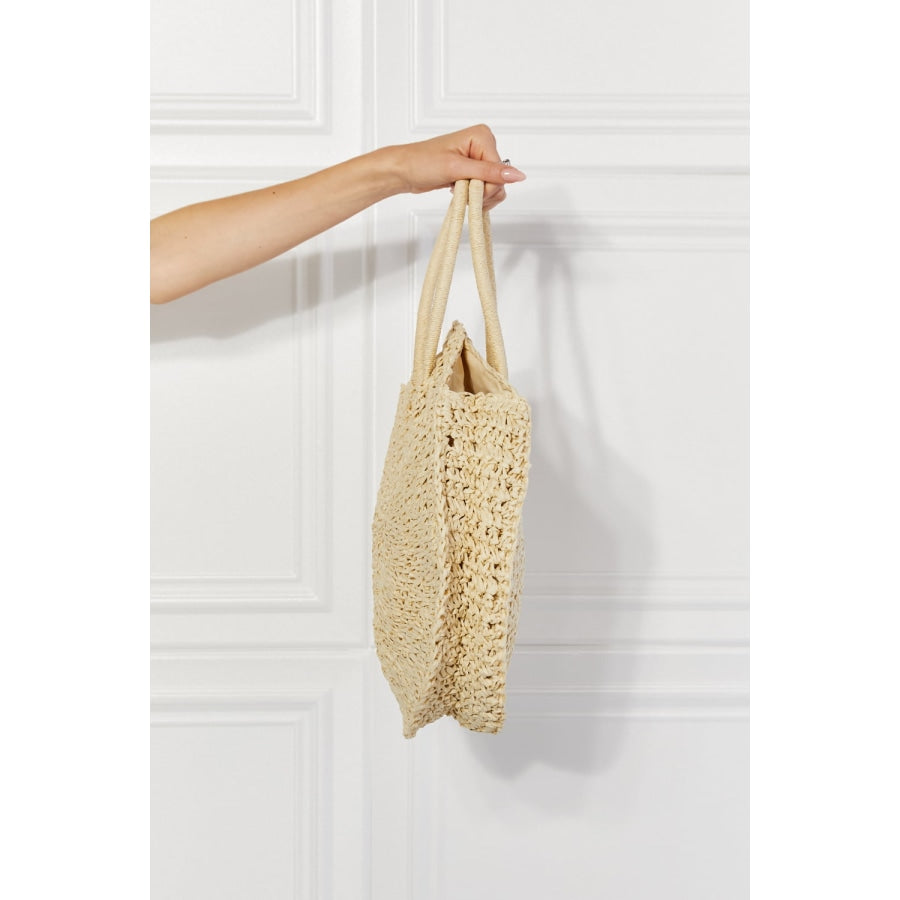 Justin Taylor Beach Date Straw Rattan Handbag in Ivory Ivory / One Size