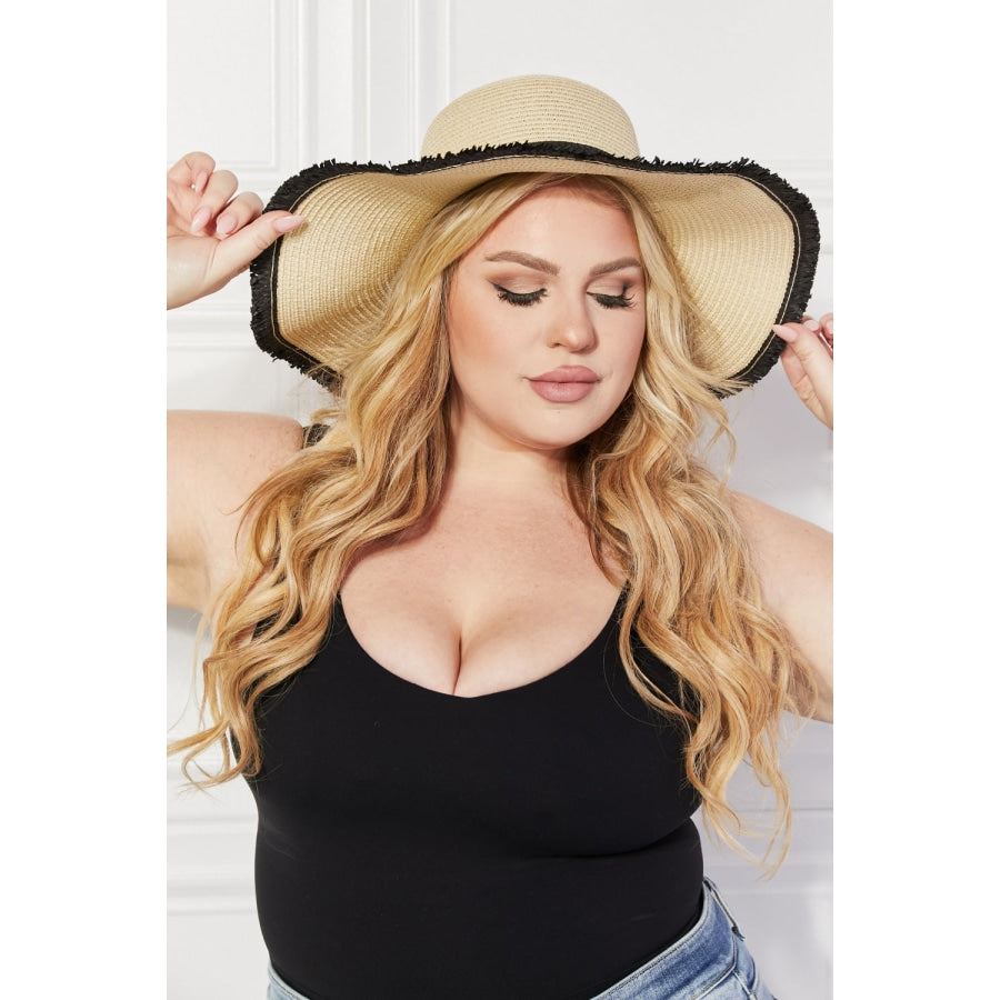 Justin Taylor Bring Me Back Sun Straw Hat in Ivory Ivory / One Size