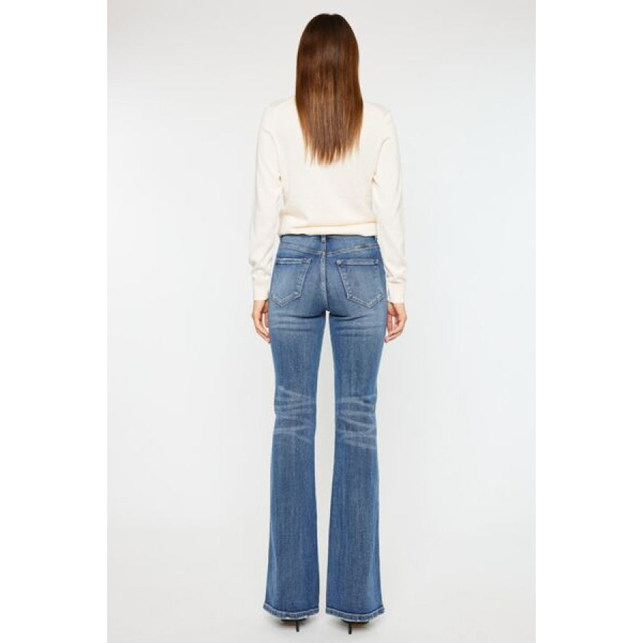 Kancan Cat’s Whiskers High Waist Flare Jeans Apparel and Accessories