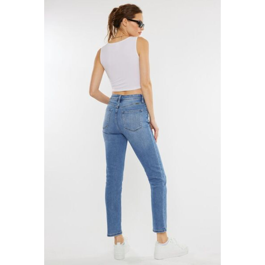 Kancan Full Size Cat’s Whiskers High Waist Jeans Apparel and Accessories