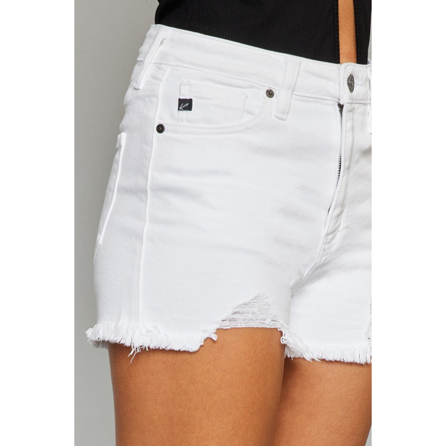 Sandee Rain Boutique Kancan Full Size High Rise Frayed Hem Denim Shorts Trendsi Apparel Sandee Rain Boutique