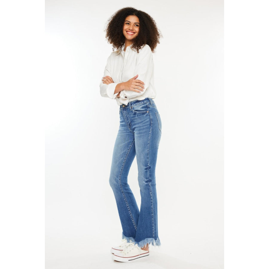 Kancan High Rise Frayed Hem Jeans Apparel and Accessories