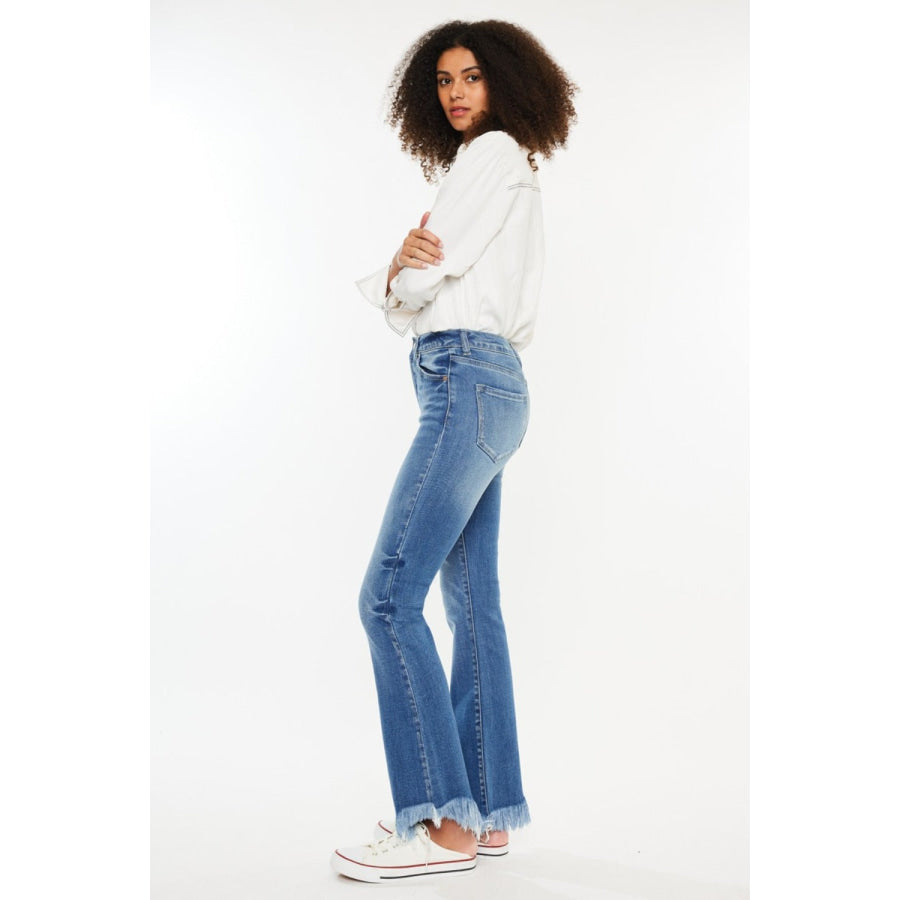 Kancan High Rise Frayed Hem Jeans Apparel and Accessories