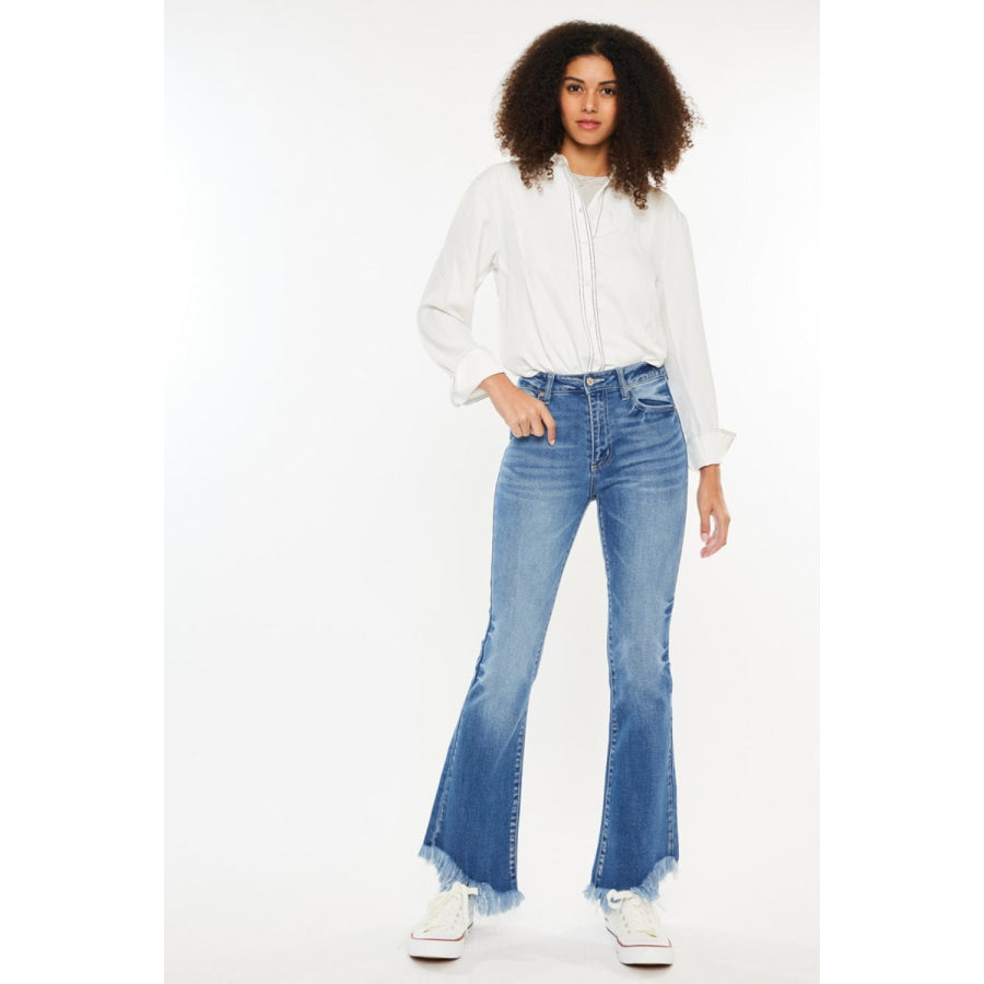 Kancan High Rise Frayed Hem Jeans Apparel and Accessories