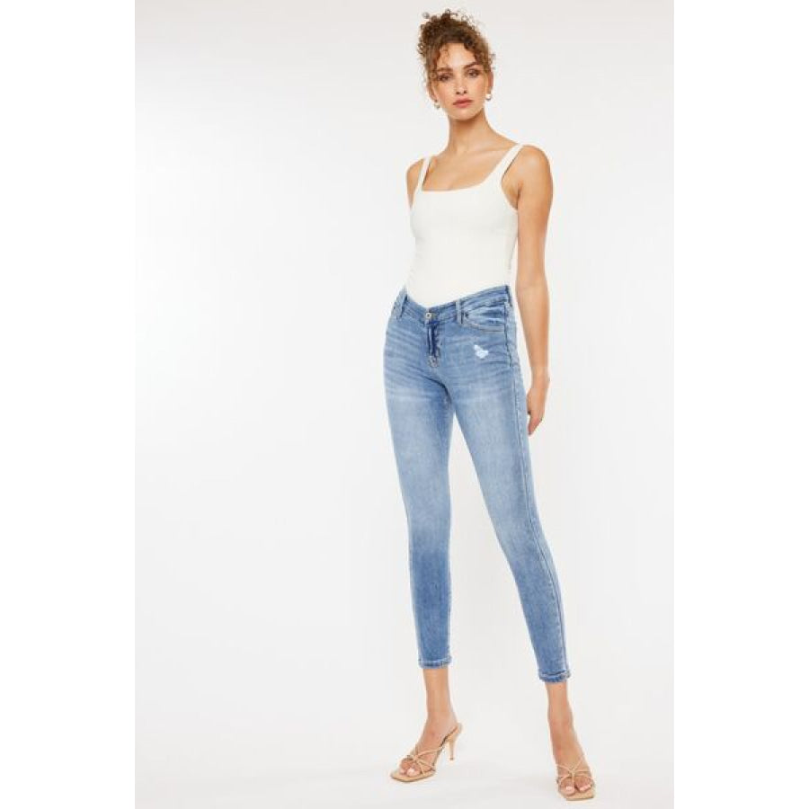 Kancan High Waist Cat’s Whiskers Skinny Jeans Apparel and Accessories
