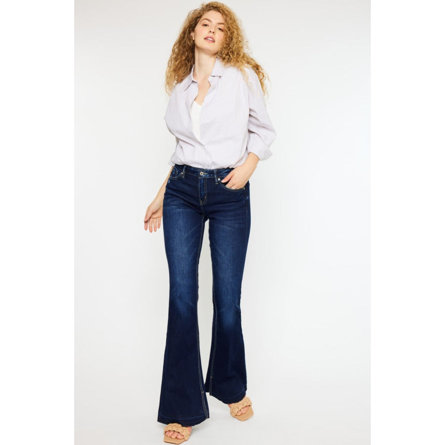 Kancan Mid Rise Slim Flare Jeans Apparel and Accessories