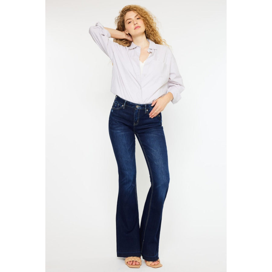 Kancan Mid Rise Slim Flare Jeans Apparel and Accessories