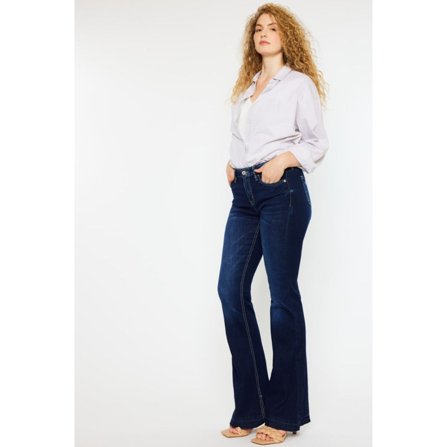 Kancan Mid Rise Slim Flare Jeans Apparel and Accessories