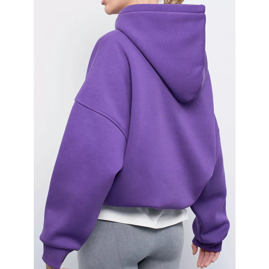 Kangaroo Pocket Dropped Shoulder Hoodie Apparel and Accessories