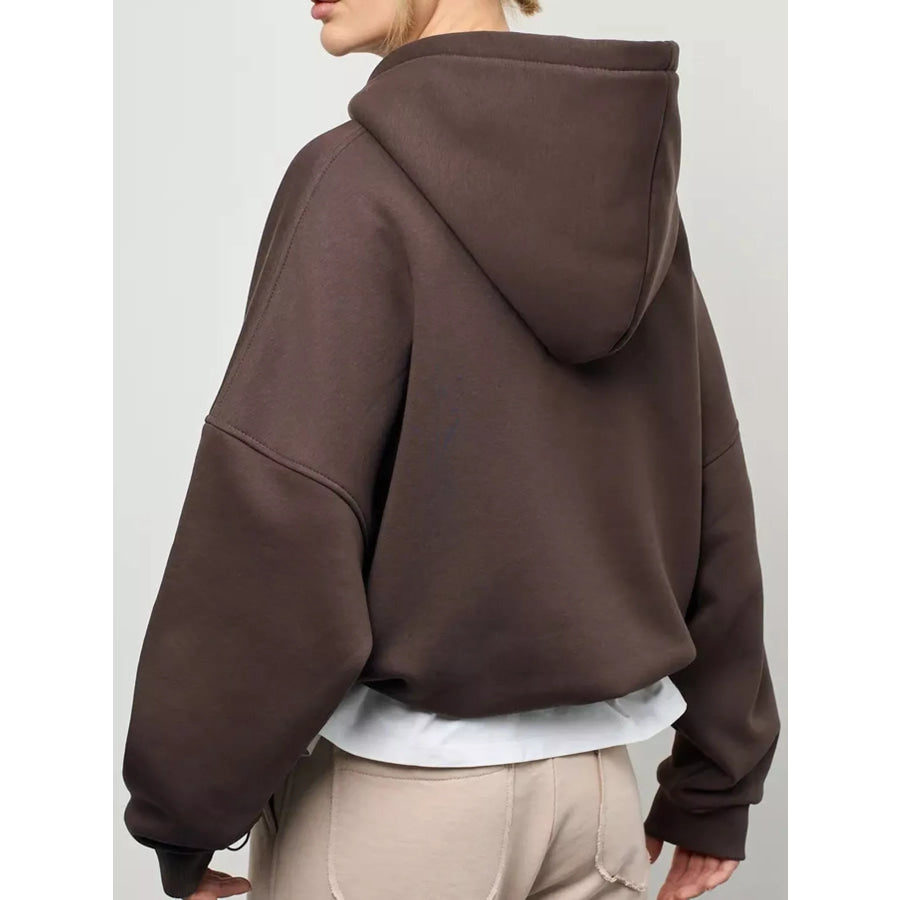 Kangaroo Pocket Dropped Shoulder Hoodie Apparel and Accessories