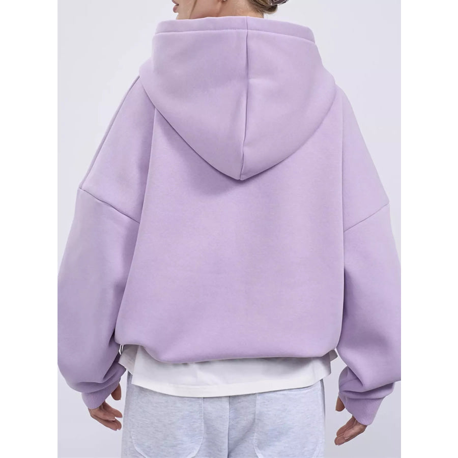 Kangaroo Pocket Dropped Shoulder Hoodie Apparel and Accessories