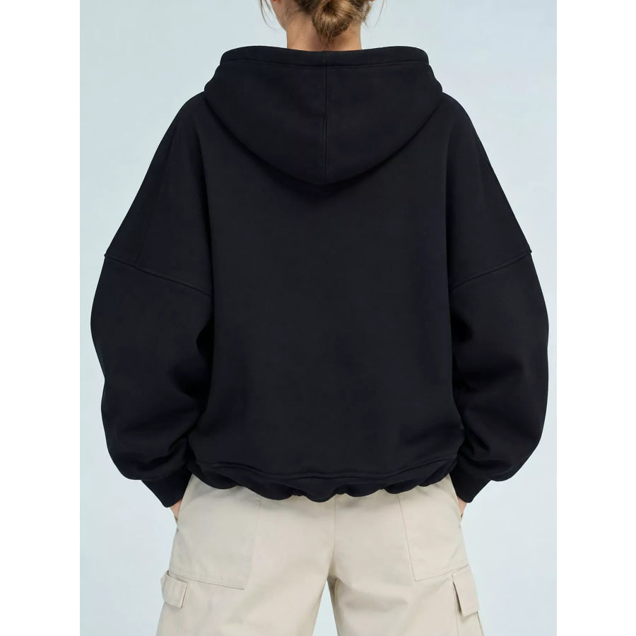 Kangaroo Pocket Dropped Shoulder Hoodie Apparel and Accessories