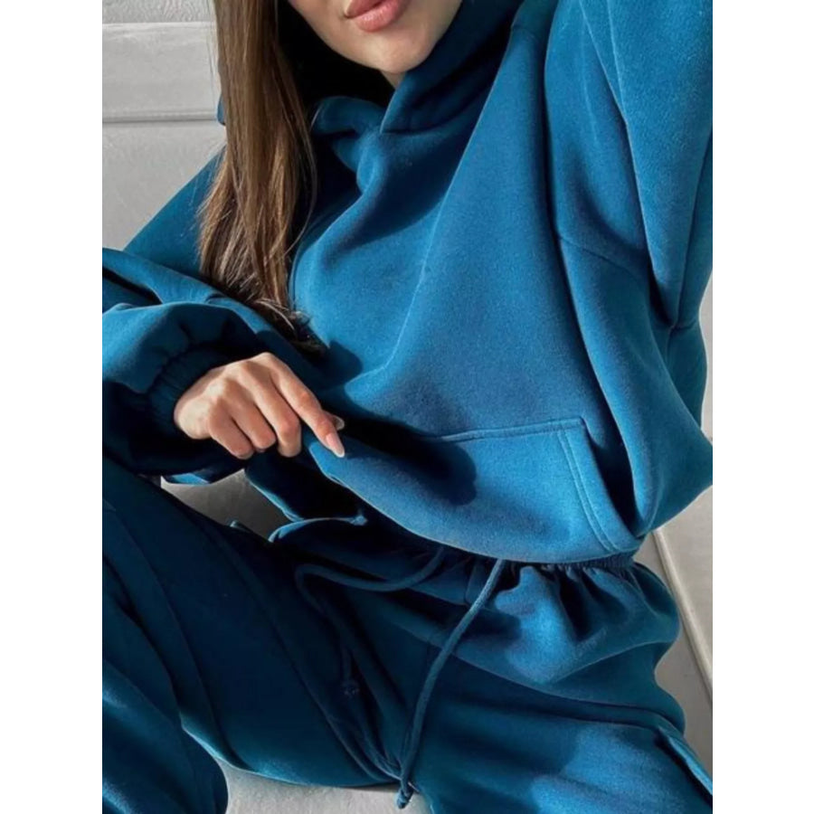 Kangaroo Pocket Hoodie and Joggers Set Apparel Accessories