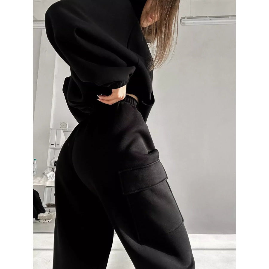 Kangaroo Pocket Hoodie and Joggers Set Apparel Accessories