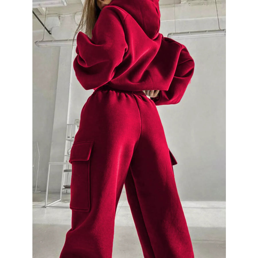 Kangaroo Pocket Hoodie and Joggers Set Apparel Accessories