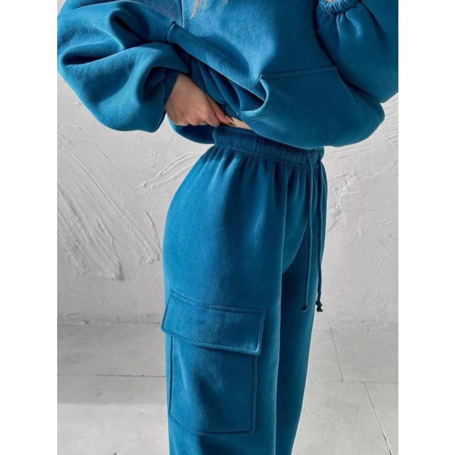 Kangaroo Pocket Hoodie and Joggers Set Apparel Accessories