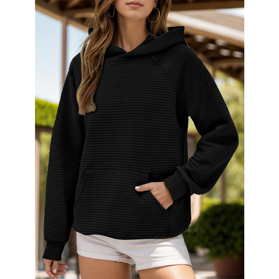 Kangaroo Pocket Long Sleeve Hoodie Apparel and Accessories