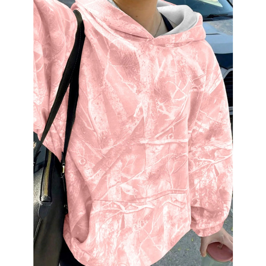 Kangaroo Pocket Long Sleeve Hoodie Dusty Pink / S Apparel and Accessories