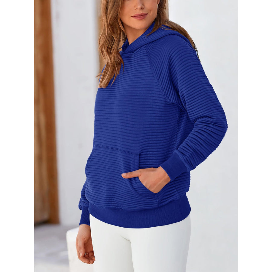 Kangaroo Pocket Long Sleeve Hoodie Royal Blue / S Apparel and Accessories