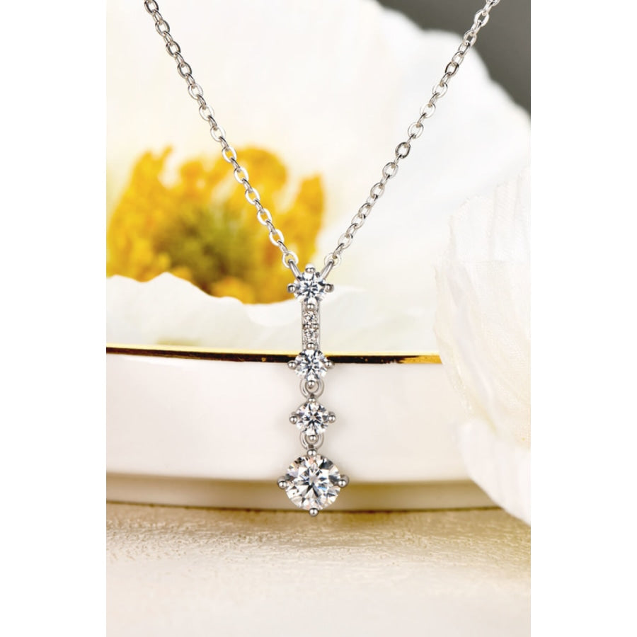 Keep You There Multi-Moissanite Pendant Necklace Silver / One Size