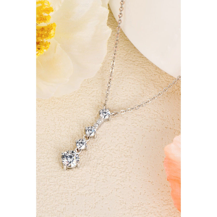 Keep You There Multi-Moissanite Pendant Necklace Silver / One Size