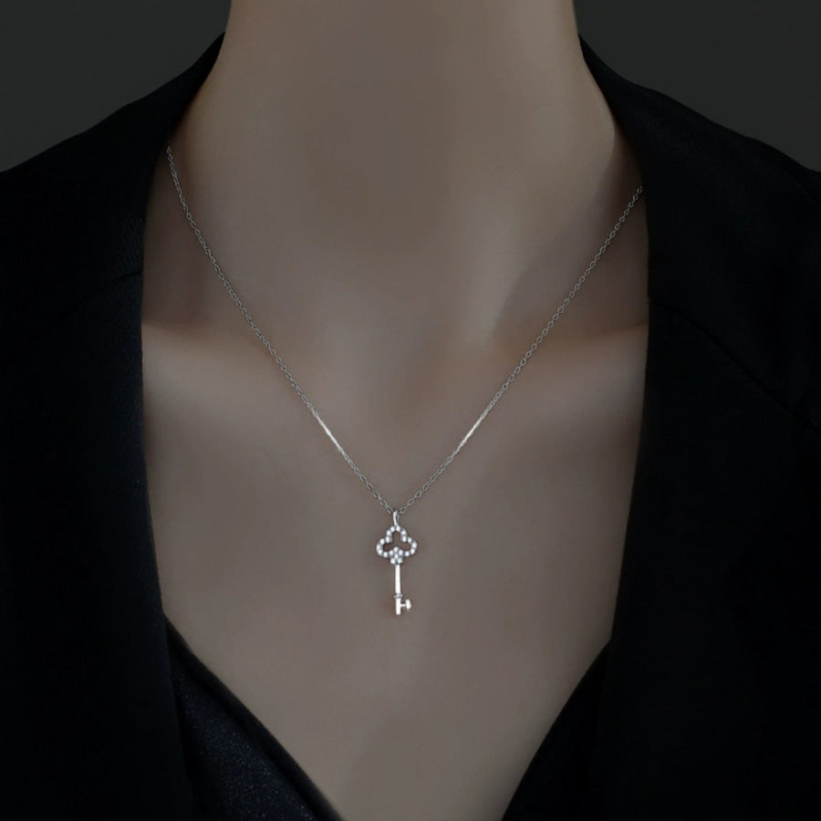 Key Pendant Necklace Silver / One Size Apparel and Accessories