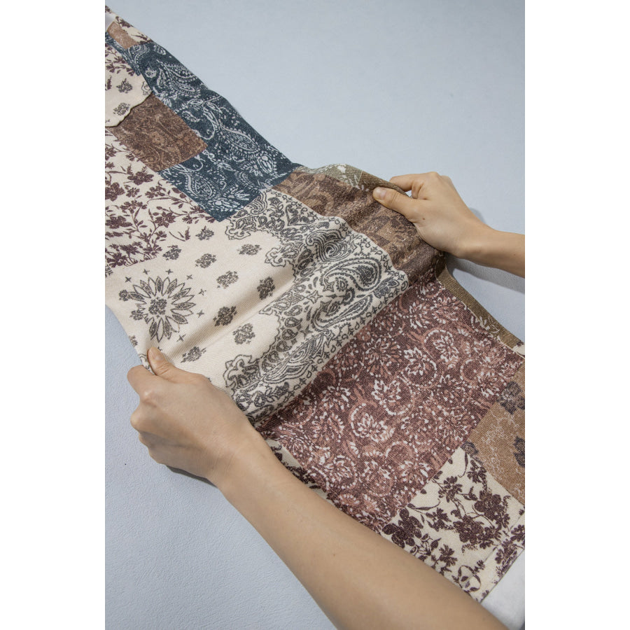 Khaki Patchwork Print Casual Shift Jeans Bottoms/Jeans