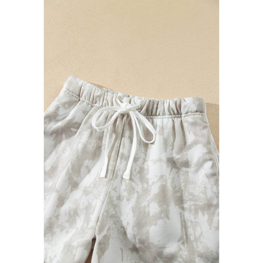 Khaki Woodland Camouflage Long Sleeve Top and Shorts Set Two Piece Sets/Short Sets
