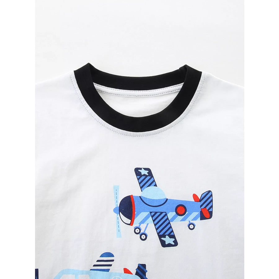 Kids’ Airplane Print T-shirt and Shorts Set Apparel and Accessories