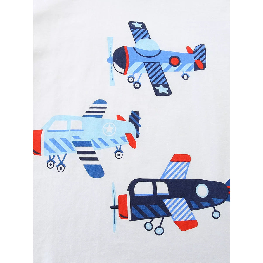 Kids’ Airplane Print T-shirt and Shorts Set Apparel and Accessories