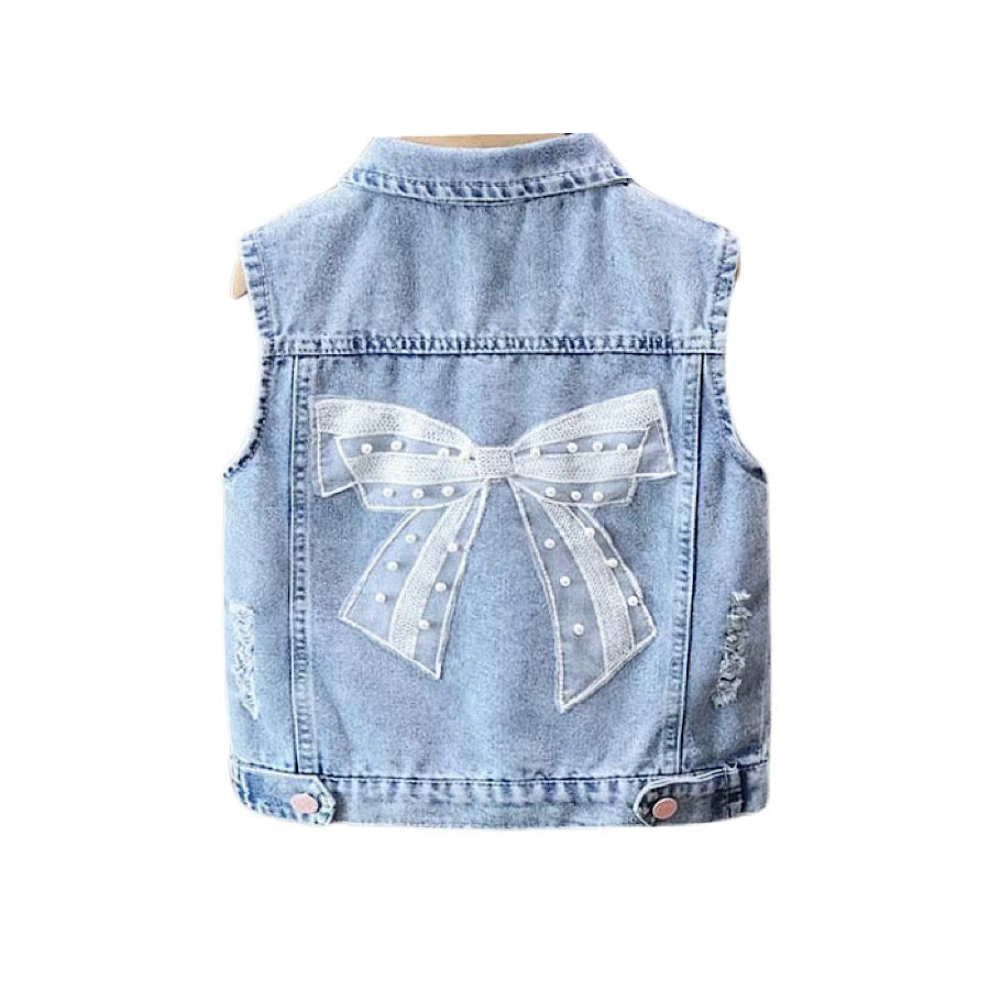 Kids Bow Denim Vest WS 501 Jackets