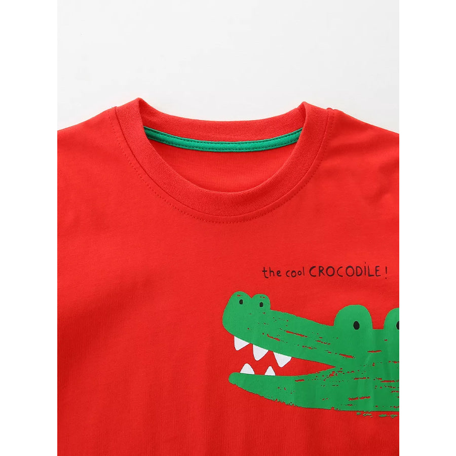 Kids’ Crocodile Print T-shirt and Shorts Set Apparel and Accessories