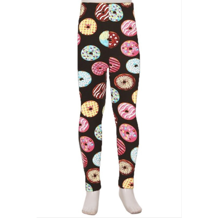 Kids Leggings High Waisted Full Length L/XL / Donuts Kids Leggings