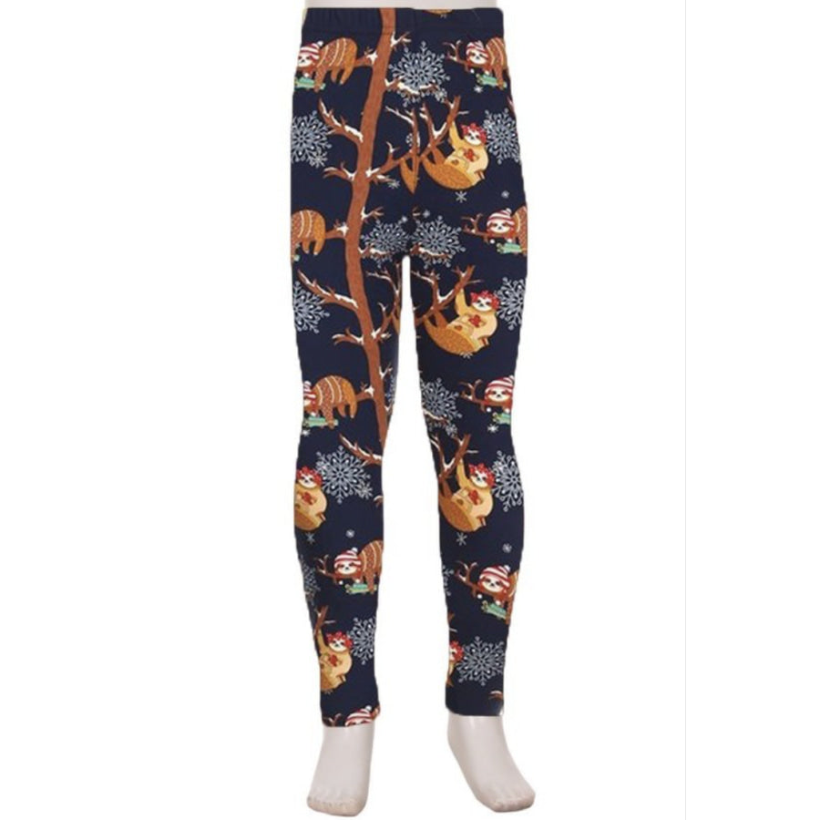 Kids Leggings High Waisted Full Length S/M / Sloth Kids Leggings