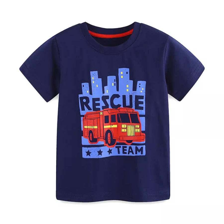 Kids’ Rescue Team Fire Truck T-Shirt and Shorts Set Apparel and Accessories