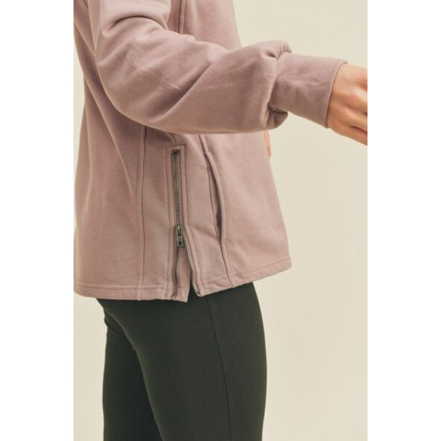 Kimberly C Drawstring Side Zip Sweatshirt Apparel and Accessories