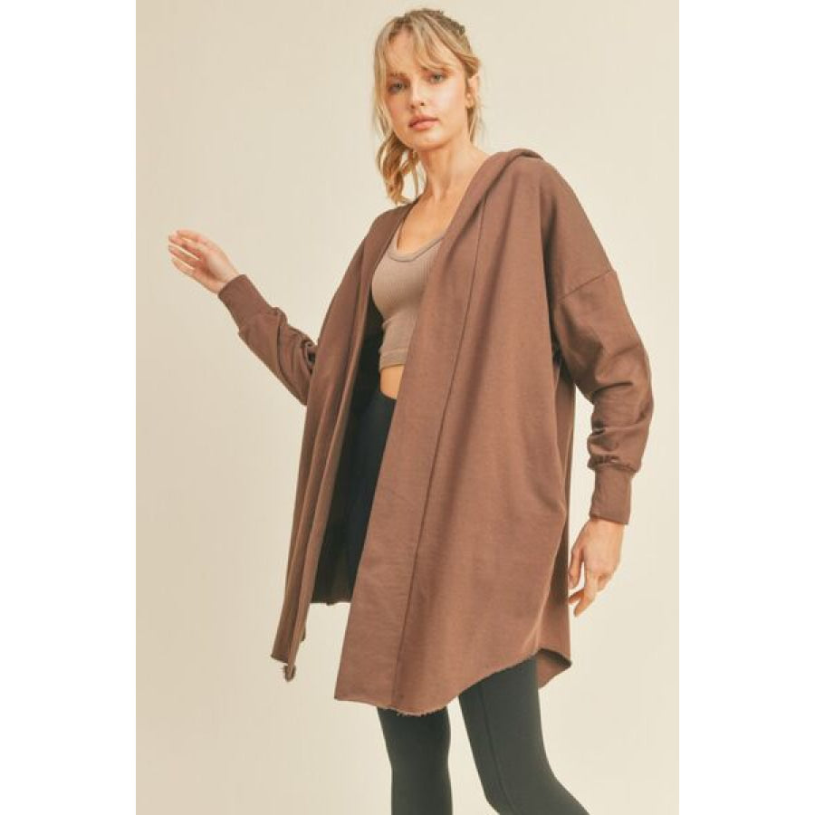 Kimberly C Open Front Longline Hooded Cardigan Apparel and Accessories