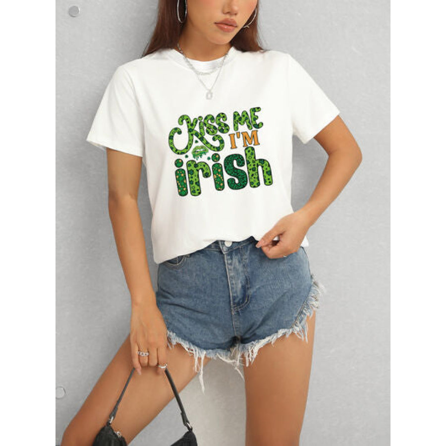 KISS ME I’M IRISH Round Neck T - Shirt Apparel and Accessories